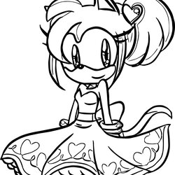 Marvelous Amy Sonic Coloring Pages Home Sheets