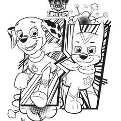 Superlative Amazing Image Of Marshall Paw Patrol Coloring Page Pages Chase Super