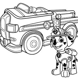 Spiffing Free Printable Paw Patrol Coloring Pages For Kids Marshall Posing Print Version