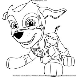 Worthy Marshall From Paw Patrol Mighty Pups Coloring Page Home