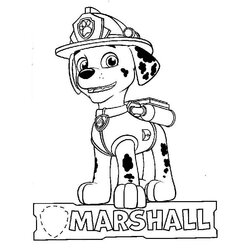 Superb Printable Marshall Paw Patrol Coloring Page