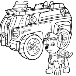 Cool Marshall Paw Patrol Coloring Page Pages Free Fit