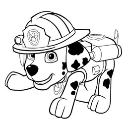 Smashing Paw Patrol Coloring Pages Marshall Free Printable Kids Color