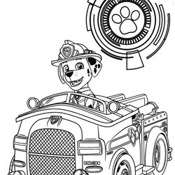 High Quality Marshall Coloring Pages Free Printable For Kids Paw Patrol Page