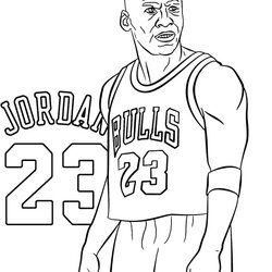 Outstanding Printable Michael Jordan Coloring Page Print Player Sheet Athletes