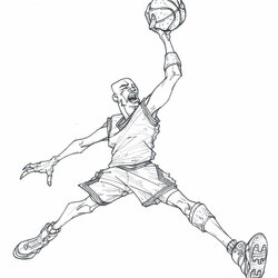 Out Of This World Michael Jordan Coloring Pages At Free Printable Air Drawing Sketch Logo Drawings Color