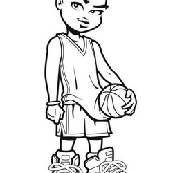 Spiffing Coloring Pages For Michael Jordan Home Cartoon Basketball Players Drawing Player Color Shoes Jersey