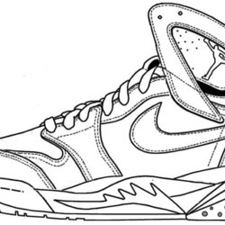 Great Nike Shoes Coloring Pages Home Jordan Shoe Air Drawing Printable Sneakers Sneaker Sketch Michael Tennis