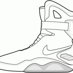 Supreme Jordan Shoe Coloring Pages Home Sneakers Printable Popular