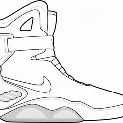 High Quality Sneaker Coloring Pages Home Shoes Jordan Shoe Drawing Nike Air Printable Sheets Force Low Kids