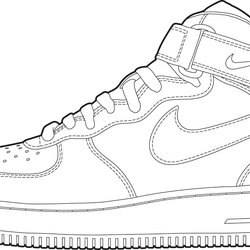 Brilliant Sneaker Coloring Pages Home Shoe Printable Popular