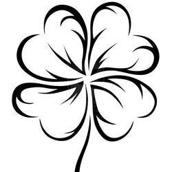 Superb An Art Graphic Of Four Leaf Clover Coloring Page Clip Drawing Tattoo Shamrock Silhouette Tattoos