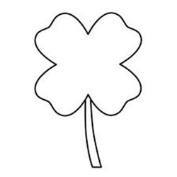 Great Single Four Leaf Clover Coloring Page Color Luna