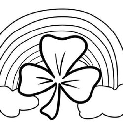 Four Leaf Clover And Rainbow Coloring Page Free Printable