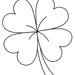 Four Leaf Clover St Day Coloring Pages Free Printable Drawing Shamrock Three Pattern Template Kids Patrick
