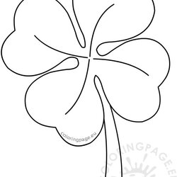 Supreme Full Page Four Leaf Clover Coloring