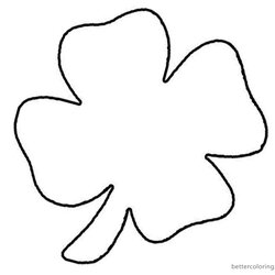 Swell Four Leaf Clover Coloring Pages Simple For Preschool Kids Free Printable