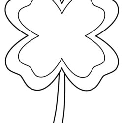 Admirable Four Leaf Clover With Border Coloring Page St Day Patrick Clovers