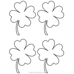 Leaf Clover Coloring Pages Clovers Four