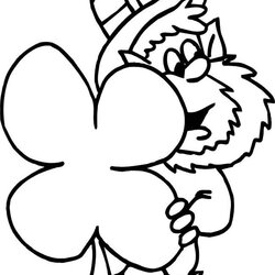 Excellent Four Leaf Clover Coloring Page Home Leprechaun St Pages Printable Giant Funny Color Behind Sheets