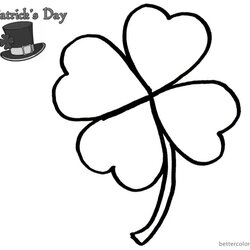 Four Leaf Clover Coloring Pages Of St Patrick Day Free Printable Kids