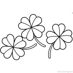 Terrific Four Leaf Clover Coloring Pages Printable