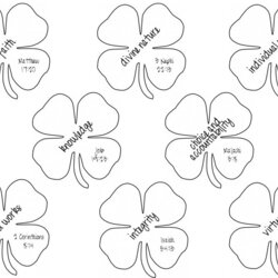 High Quality Four Leaf Clover Coloring Pages Best For Kids Template Pattern Leprechaun Popular Pictures Free