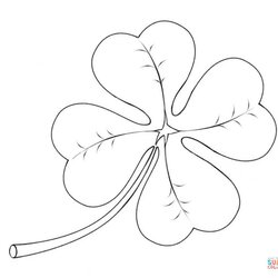 Splendid Four Leaf Clover Super Coloring Printable Crafts Free