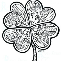 Very Good Four Leaf Clover At Free Download Coloring Page