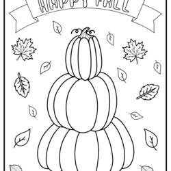 Tremendous Autumn Themed Coloring Pages Happy Fall Banner