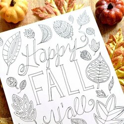 Admirable Free Fall Coloring Page Happy All Hello Little Home Pages Own Printable Sq