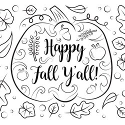 Very Good Happy Fall Ll Coloring Page Pages Sheets Color Adult Autumn Cute Ya Hello