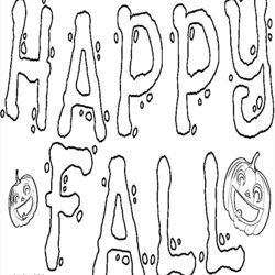 Fantastic Happy Fall Pumpkin Coloring Kids Pages Print Template Org
