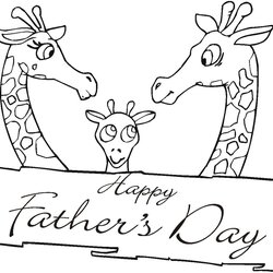 Matchless Fathers Day Coloring Pages Best For Kids Giraffes Father Together Print Drawing Funny Printable