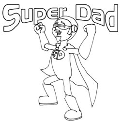 Great Father Day Coloring Pages Super Fathers Color Printable Happy Birthday Daddy Print Kids Disney