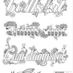 Admirable Curse Word Coloring Pages At Free Printable Adult Book Cuss Swear Rated Books Words Adults Swearing