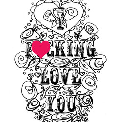 Fantastic Curse Word Coloring Pages Free Printable At Download Adult Swear Adults Words Valentine Slime Book