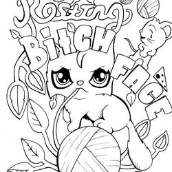 Exceptional Free Swear Word Coloring Pages At Download Adult Printable Curse Color Book Cat Hipster Quote