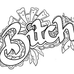 Adult Curse Word Coloring Pages Printable Swear Bitch Words Sheets Book Colouring Adults Color Print Colorful