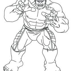Incredible Hulk Coloring Pages Free Printable At Hogan Easy Drawing Colouring