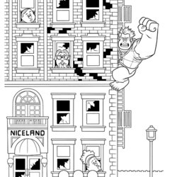 Superlative Wreck It Ralph Wrecking Coloring Page Printable Pages Colouring Fun Kids