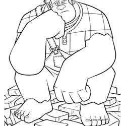 Legit Wreck It Ralph Coloring Page Colouring Printable Pages Disney