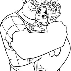 High Quality Wreck It Ralph Coloring Pages Best For Kids Printable Colouring Internet Breaks Color Disney