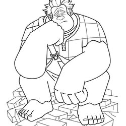 Smashing Wreck It Ralph Coloring Pages Best For Kids Disney Adult