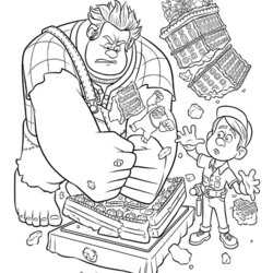 Matchless Wreck It Ralph Coloring Pages Best For Kids Free