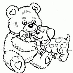 Exceptional Valentines Free Printable Coloring Pages Home Valentine Kids Sheets Bear Teddy Heart Disney