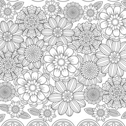 Superb Flower Coloring Sheet To Print Pages Printable Com Adults Flowers Adult Book Look Other For