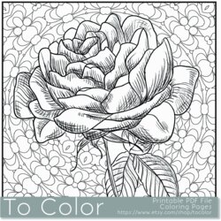 Marvelous Intricate Flower Coloring Pages Home Adults Printable Roses Rose Adult Unique Color Sheets Books