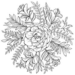 Capital Flower Coloring Book Pages Printable Com Adults Adult Flowers Print Look Other For