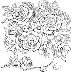 Great Flower Coloring Pages Floral Adult Printable